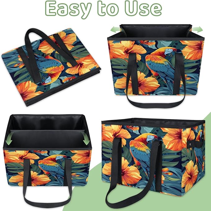 Reusable Grocery Bag, Foldable Large Shopping Tote Bag for Groceries Kitchen Picnic Car Trunk