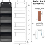 TYMENSH Over The Door Hanging Organizer with 4 Large Pockets – Closet, Bathroom, Nursery, Bedroom, Dorm Storage for Toys, Cos