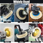6 PCS Wool Buffing Polishing Pads - 6 Inch Natural Wool Cutting Pads With Hook and Loop Backing, Compound & Polishing for Automotive Car Boats Glass Furniture Body Repair