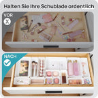 Vtopmart 25 PCS Plastic Drawer Organizers Set, 4-Size Versatile Bathroom and Vanity Drawer Organizer Trays, Storage Bins for 