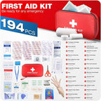 First Aid Kit 194 Piece Emergency Kits for Hiking Camping Trauma Kit for Boat Vehicle Compact Aid Kit for for Home Car Travel
