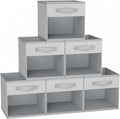 DIMJ Cube Bins, 12.2-Inch Storage Bins Cubes with Window, 6 Packs Collapsible Storage Bins with Handles, Closet Storage Baske