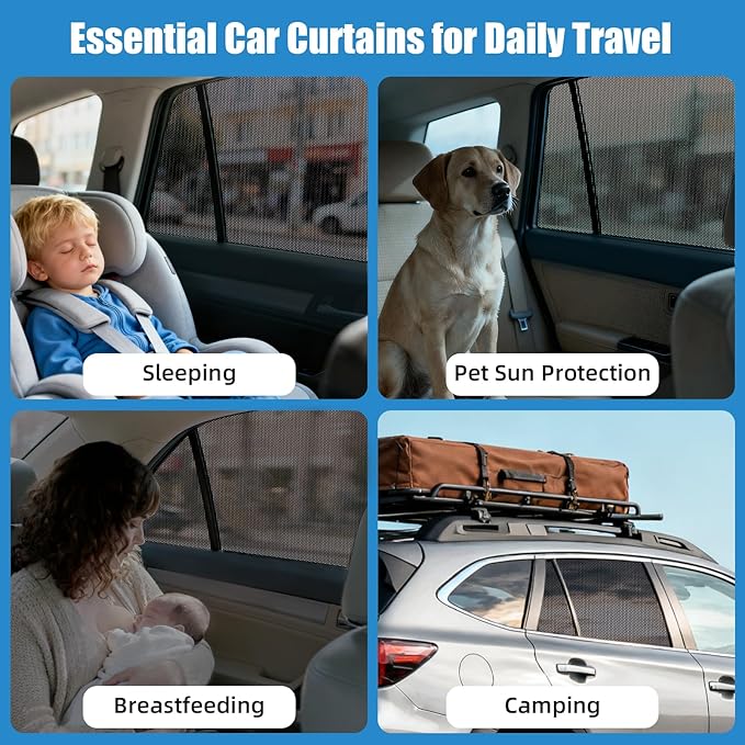 Car Window Shades for 2021-2024 Outback - Rear Side Window Sun Shade for Baby, Breathable Mesh Car Privacy Window Covers, UV Protection & Heat Insulation for Road Trips, Napping, Camping
