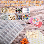 46Pcs Bead Organizer Set, Premium Small and Medium Clear Plastic Storage Boxes for Jewelry Making Crafts Screws Seeds DIY Bra
