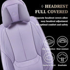 Coverado Universal Seat Covers Front, Universal Seat Covers for Cars, 2-Pack Waterproof Nappa Leather Car Seat Covers with He