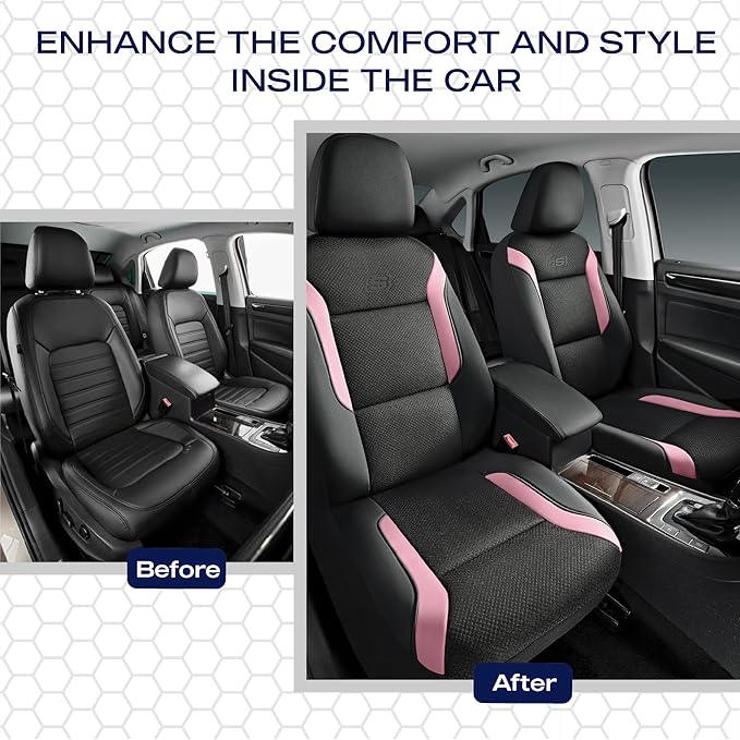 Skechers Memory Foam Car Seat Covers, Air Cool Mesh Thick Seat Covers, Car Seat Covers Front Seats Airbag Compatible, Automot