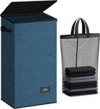 SOLEDI Laundry Hamper with Lid 100L Large & Tall Collapsible Laundry Baskets, Clothes Hamper with Bag Removable Easy to Carry