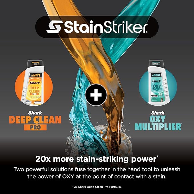 Shark StainStriker Portable Carpet & Upholstery Cleaner w/on board self cleaning - Spot, Stain, & Odor Eliminator, Includes 2