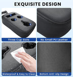 Car Cup Holder, Back Seat Cup Holder for Car, PU Leather Couch Sofa Bed Cup Holder Expander Tray, Boat Tray, Organizer for Trucks, Minivans, SUVs, RVs, Vehicles, Holds Drinks, Remote, Snacks