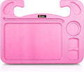 EcoNour 4 in 1 Car Steering Wheel Tray - 2024 Upgraded Pink Tray with Dual Sauce Dip Holder and Tablet Holder | Spacious Steering Wheel Desk for Food and Laptop | Car Accessories (Large)