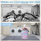 Mermaid Scale Laundry Basket Collapsible Laundry Hamper Oxford Storage Bin for Clothes Storage, Toy Organizer, Books and Sund