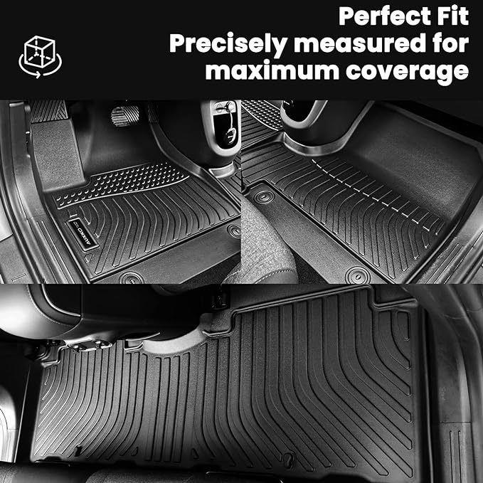 Auxko All Weather Floor Mats for Hyundai IONIQ 5 2025 Movable Console Model TPE Liners All Season Accessories Guard Odorless Anti-Slip Floor Liners for Hyundai IONIQ 5 2025