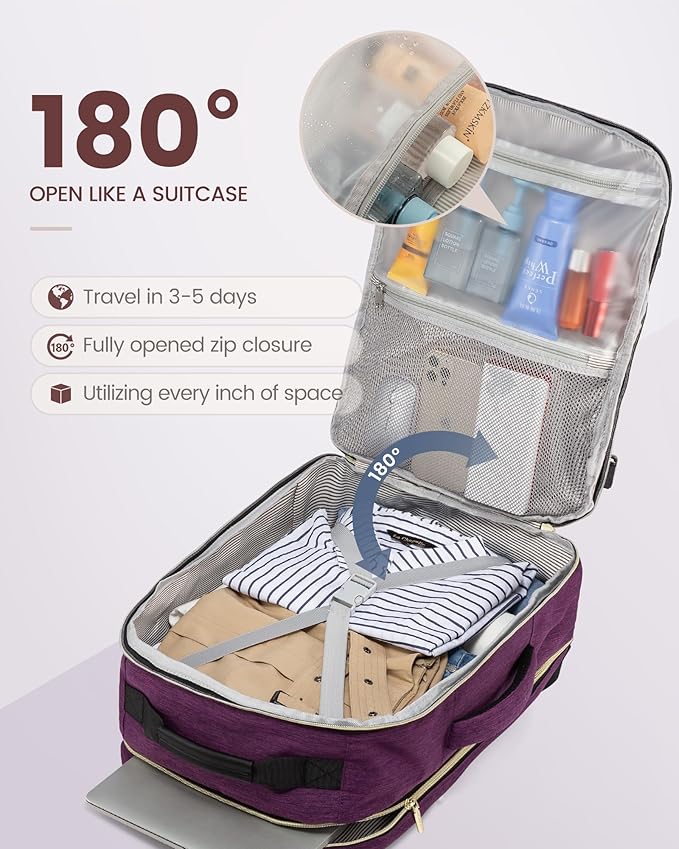 LOVEVOOK Travel Backpack for Women & Men 50L,Airline Approved Carry On Backpack Travel Essential,TSA Carry on Luggage,Waterpr