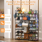 Kottwca 9-Tier Metal Shoe Rack Organizer for 50-55 Pairs - Space Saving Shoe Storage Shelf for Entryway, Closet, Bedroom, Hal