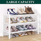 Smiry Bamboo Shoe Rack for Closet, 3 Tier Wooden Stackable Shoe Organizer, Free Standing Shoes Storage Shelf for Entryway, Fr