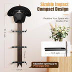 Cinati Cowboy Hat Rack Wall Mount - Wooden Western Rustic Metal Hanger With Arrow Sign Board - Holds up to 4 Hats, Fedora, Su