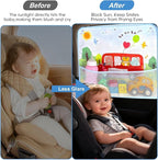 2 Pack Baby Car Sun Shade Side Window (26.8"×19.7"),Dinosaur/Animal Cartoon, Strong Suction Cups UV Heat Protection Sun Block Covers