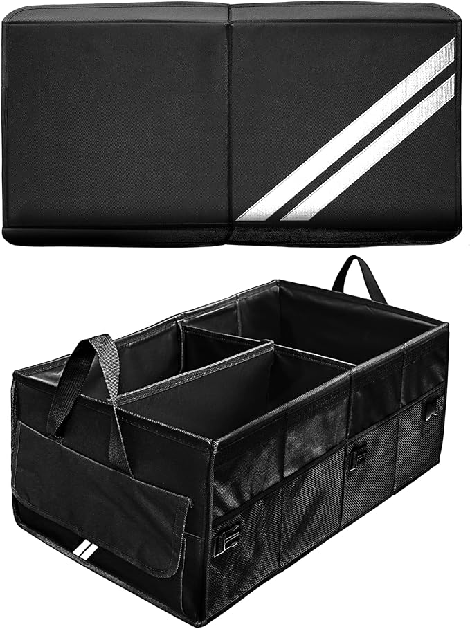 YOSRTER for Dodge Charger Durango Challenger Ram Car Trunk Organizer Collapsible Storage Box with Handle Foldable Lid Non