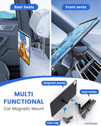 KU XIU Car Headrest Magnetic Tablet Holder for iPad Pro 12.9, iPad Air 13 M2/M3, Backseat Tablet Car Mount Adjustable Arm, Road Trip Essentials for Kids,for iPad Pro 12.9 3rd/4th/5th/6th
