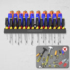 UNITEDPOWER Screwdriver Holder, Wall Mount Storage Rack Organizer for Workshop, Shed, Garage, Home, Stores up to 32 Screwdriv
