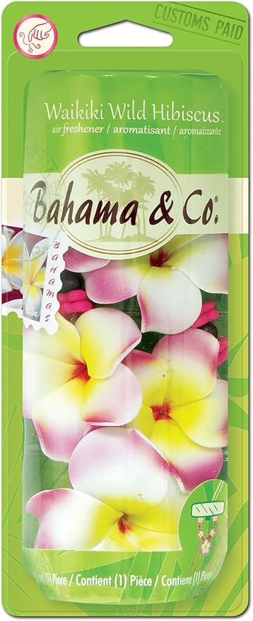 Bahama & Co. Scented Flower Necklace Car & Home Odor Eliminating Air Freshener - Waikiki Wild Hibiscus