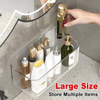 Diesisa Acrylic Wall Mount Organizer - 5.1" D x 10.9" W x 6" H, Large Size Adhesive Wall Self - Shower Caddies Organizer - Ba