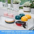 Tomorotec Space-Saving Stainless Steel Storage Rack, 12.8-22.8 in, Silver, Easy to Install, Versatile Design