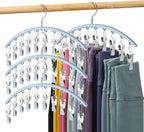 Volnamal Legging Organizer for Closet, Metal Yoga Pants Hanger w/Rubber Coated 4 Pack w/10 Clips Hold 40 Leggings, Hangers Sp