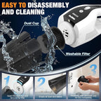 Handheld Vacuum Cordless, Ultra-Strong Suction Car Vacuum Portable Cordless, Rechargeable Hand Held Car Vacuum Cleaner High P