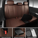 CAR PASS Nappa Leather Car Seat Covers Full Set, Luxury Seat Protector for Cars, Waterproof Anti-Slip Seat Cushion Armrest Co