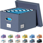 File Organizer Collapsible Storage Box for Office File Box with Lids Document Organizer for Office and Home Easy Slide Durabl