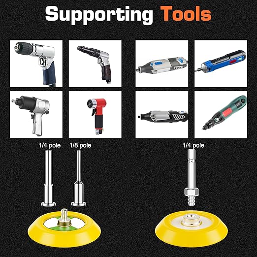 133pcs 3 Inch Sanding Disc Drill Polishing Kit Sanding Attachment, Headlight Restoration Kit, Hook and Loop Sanding Pads 60 to 7000 Wet Dry Sandpaper, Drill Sanding Attachment for Car, Wood, Metal