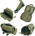 Universal Tactical Car Seat Back Organizer Bag - Molle Vehicle Organizers Panel with 4 Detachable Pouches (Military Green)