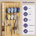 SWTYMIKI Over Door Hat Organizer - 4 Packs Metal Hanging Hat Rack with 16 Hooks Design, Baseball Cap Hanger Organizer Storage