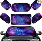 Moukeren 6 Pieces Car Windshield Sunshade Cover Set Car Window Sun Shades UV Rays Sun Visor Protector Auto Windshield Sunshades Cover for Van SUV Truck (Galaxy)