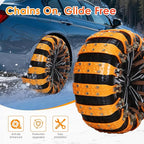 Qoosea Universal Snow Chains 6Pcs Heavy-Duty Wide-Track Tire Chains for SUV & Car Thickened Wear-Resistant TPU Anti-Slip Chai
