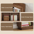 ChooChoo 4 Cube Storage Organizer, Wooden Bookcase with Storage, Cube Storage Bookshelf for Bedroom and Home Office, Brown Wa