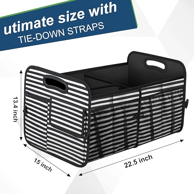 Femuar Car Trunk Organizer,Car Storage Organizer with 72L Large Capacity Waterproof Collapsible and 11 Pockets,Trunk Organizer for Car