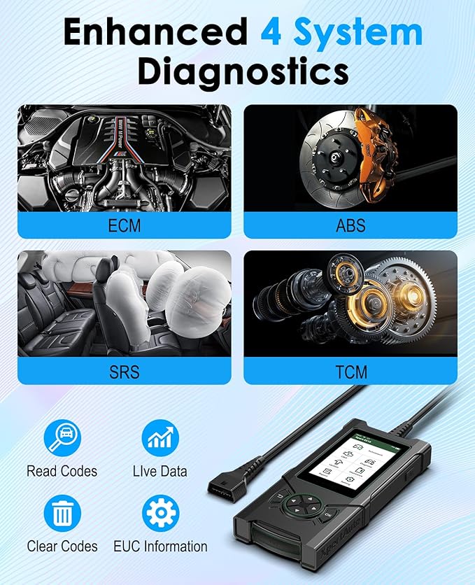 OBD2 Scanner S515 ABS SRS ECM TCM,Car Code Reader, Diagnostic Scan Tool with Reset for ABS/SRS/Oil/EPB/SAS/ETS/Battery/DPF/,