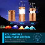 Lichamp LED Camping Lantern, 4 Pack Battery Powered Flashlight for Power Outages, Portable Collapsible Hanging Light Essentia