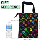 Colorful Paw Prints Car Trash Bag,Hanging Drawstring Car Garbage Bag,Waterproof Canvas Car Back Seat Organizer with Adjustable Buckle,for Vehicles,SUVs,Camping,Road Trips