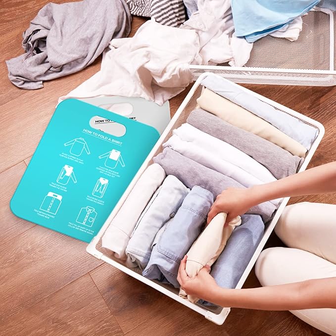 Cabilock Shirt Folding Board Adult Size 12X10 Inch Clothes Folder Laundry Organizer 2-Pack T-Shirt Folding Tool for Neat and 