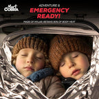 Mart Cobra Emergency Blanket 25-Pack Space Mylar Blankets Survival Gear and Supplies Reusable Thermal Camping Essentials Hiki