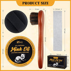 8 Pcs Mink Oil for Leather Shoes Boots 3.5 oz Leather Conditioner and Cleaner with Travel Bag Soften for Boots and Shoes Care