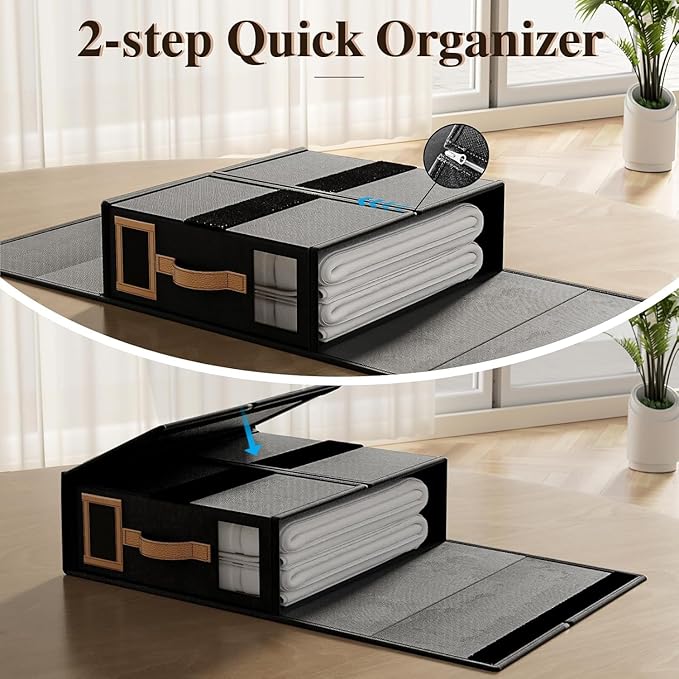 8 Pack Bed Sheets Organizers And Storage,Sheets Set Folder Keeper with Handle,Foldable Bedding Storage Box For Linen Closet,D