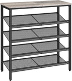HOOBRO Shoe Rack for Entryway, 5-Tier Shoe Organizer with Adjustable Mesh Shelves, 16-20 Pairs of Shoes, Spacious Floor Mount