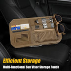 Car Sun Visor Organizer, Tactical Sunvisor Organizers Storage Covers for Trucks, Molle Panel with Pockets Zipper Visor Storage Pouch Accessories, Fits Most Vehicles, SUVs & Jeeps (CB)