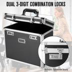 File Organizer Storage Box, Portable Locking Storage Totes - Storage Box with Dual Combination Locks for Filing Office Docume