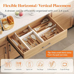 Lifewit 4 Pack 2.36" High Drawer Dividers 40-56cm/16-22 Adjustable Drawer Organizer for Clothes/Utensils, Expandable Drawer S