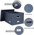 File Organizer Collapsible Storage Box for Office File Box with Lids Document Organizer for Office and Home Easy Slide Durabl
